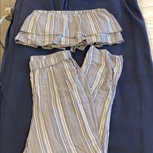 Hollister two piece crop top and pants set
